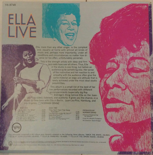 Ella Fitzgerald - Ella Live (LP, Album, Comp)