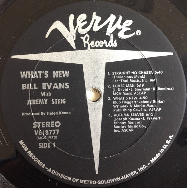 Bill Evans With Jeremy Steig - What's New (LP)