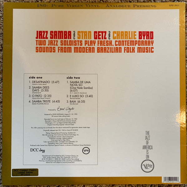 Stan Getz - Jazz Samba(LP, Album, Ltd, Num, RE, RM, 180)