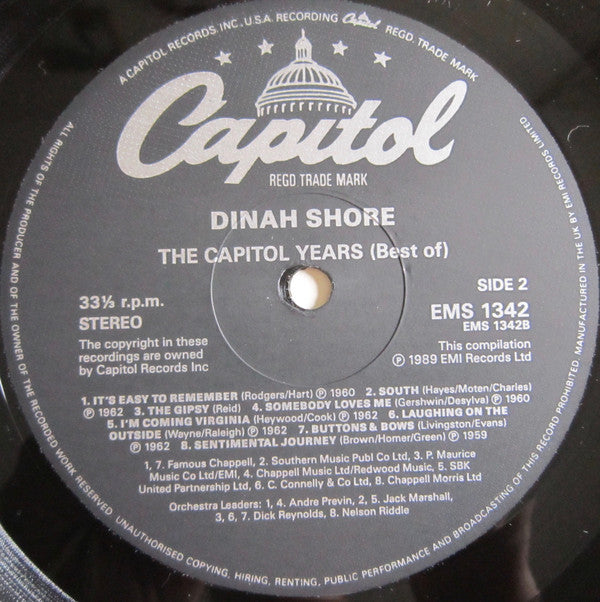 Dinah Shore - The Capitol Years (Best Of) (LP, Comp)