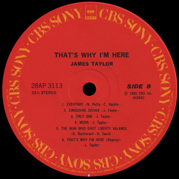 James Taylor (2) - That's Why I'm Here (LP, Album)