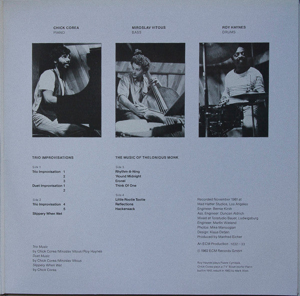 Chick Corea, Miroslav Vitous, Roy Haynes - Trio Music (LP, Album)