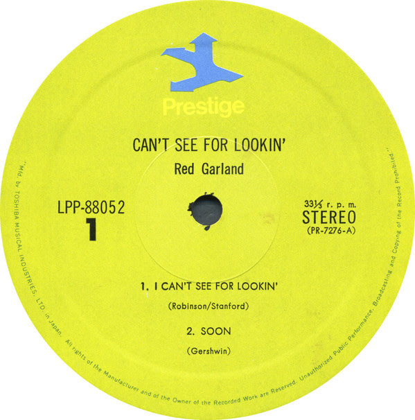 Red Garland - Can't See For Lookin' (LP, Album)