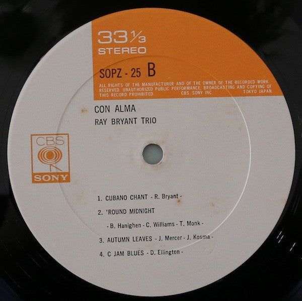 Ray Bryant Trio - Con Alma (LP, Album, RE)