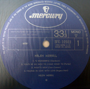 Helen Merrill - Helen Merrill (LP, Album, Mono, RE)