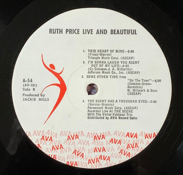 Ruth Price - Live & Beautiful (LP, Album, Mono)