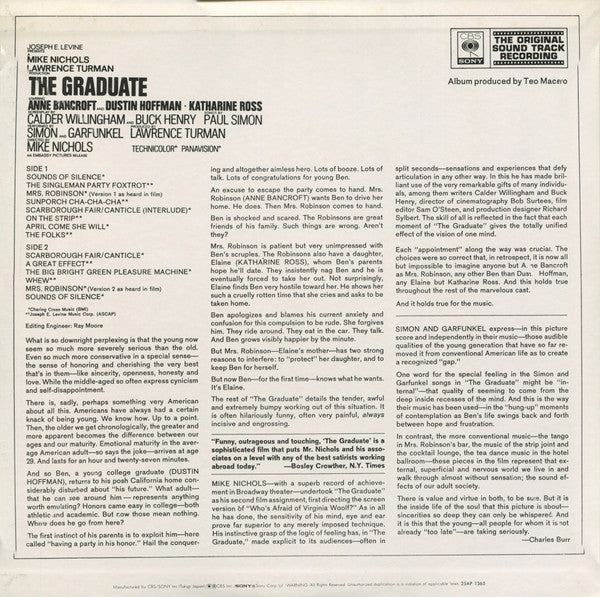 Paul Simon - The Graduate: The Original Sound Track Recording(LP, A...