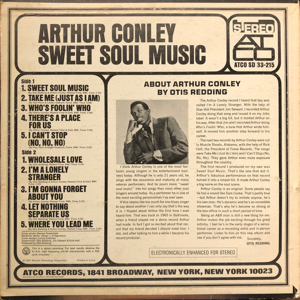 Arthur Conley - Sweet Soul Music (LP, Album)