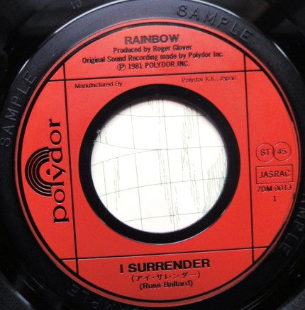 Rainbow - I Surrender (7"", Single, Promo)