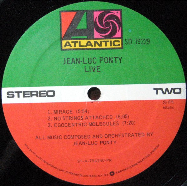 Jean-Luc Ponty - Live (LP, Album, PR )