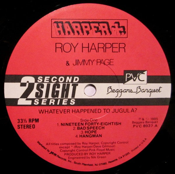 Roy Harper & Jimmy Page - Whatever Happened To Jugula? (LP, Album)