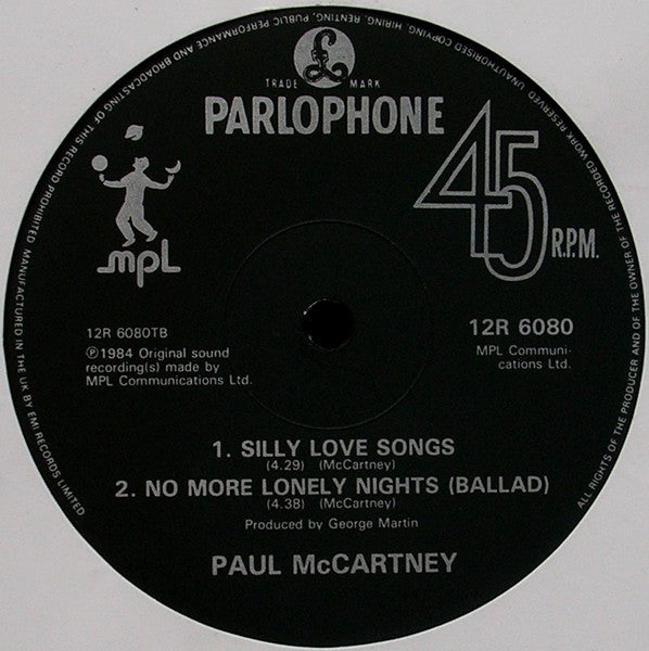 Paul McCartney - No More Lonely Nights (12"", Single)