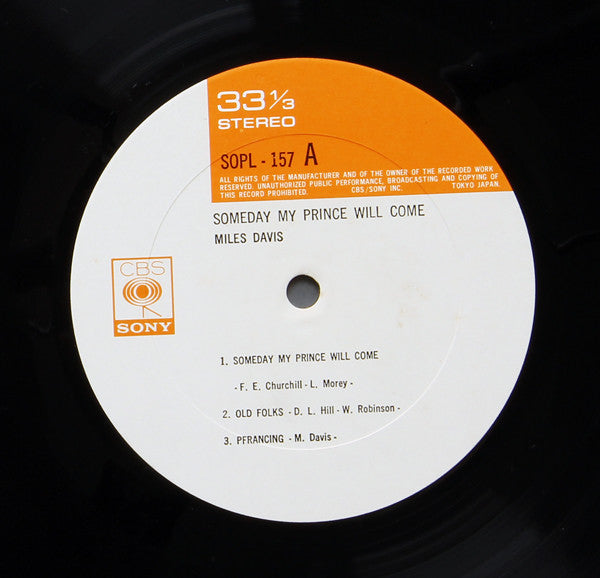 Miles Davis Sextet* - Someday My Prince Will Come (LP, Album, RE)