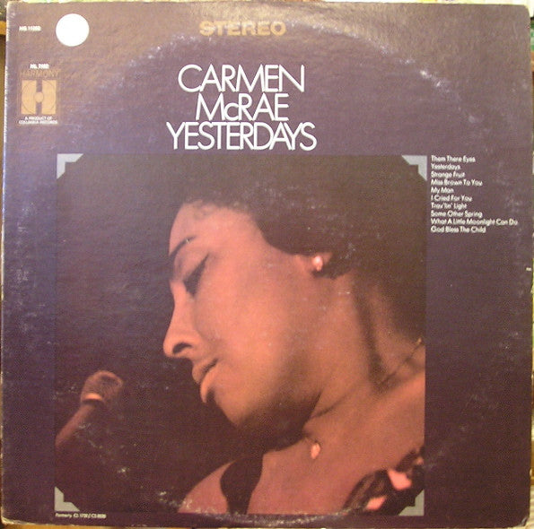 Carmen McRae - Yesterdays (LP, Album, RE)