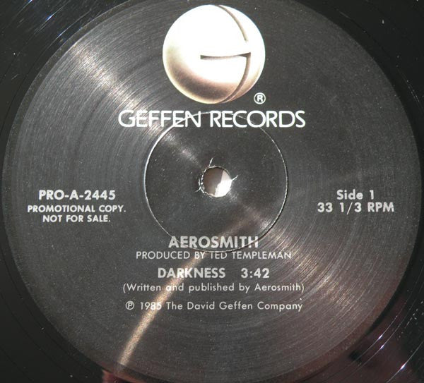 Aerosmith - Darkness (12"", Single, Promo)