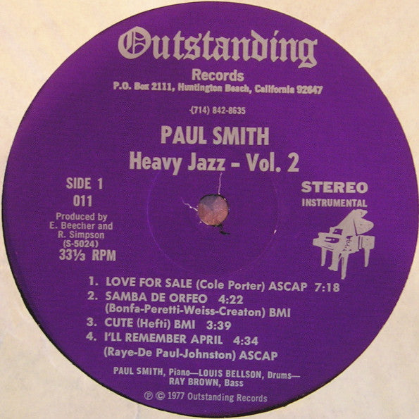 Paul Smith (5) - Heavy Jazz - Vol. 2 (LP, Album)