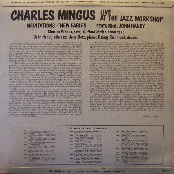 Charles Mingus - Right Now: Live At The Jazz Workshop(LP, Album, RE)