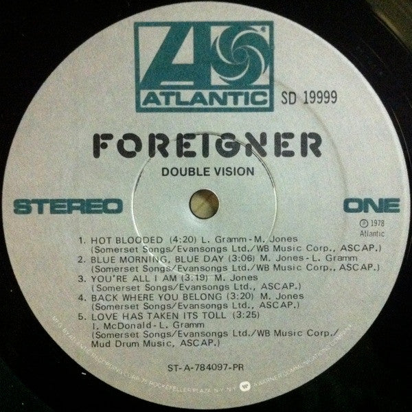 Foreigner - Double Vision (LP, Album, PR )