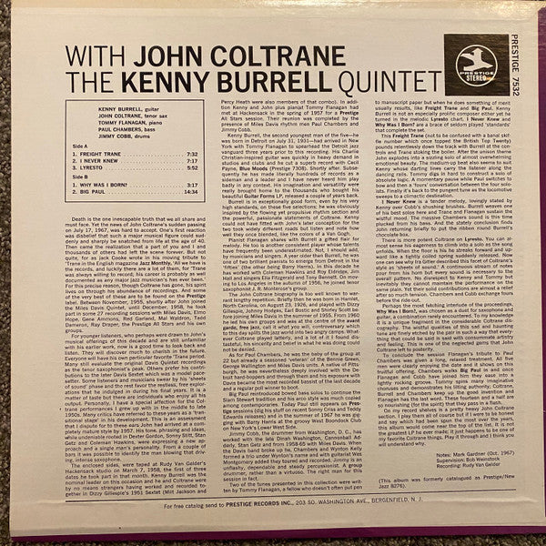 The Kenny Burrell Quintet - The Kenny Burrell Quintet With John Col...