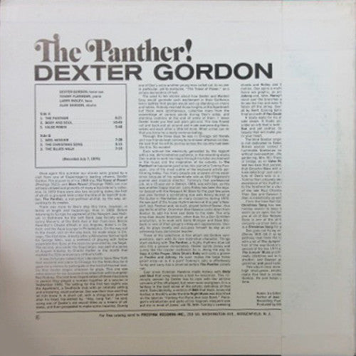 Dexter Gordon - The Panther! (LP, Album, Promo)