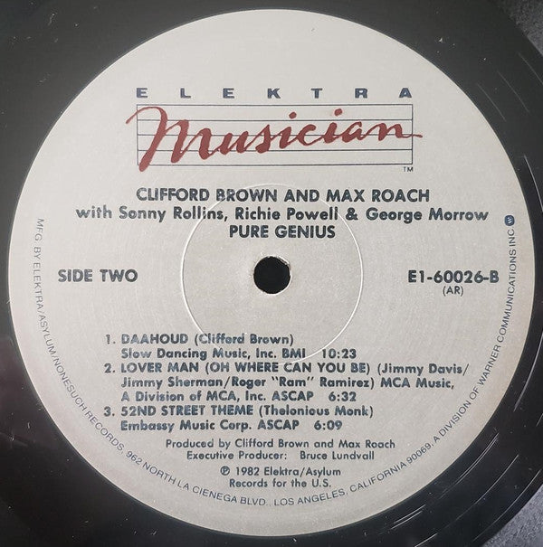 Clifford Brown And Max Roach - Pure Genius (Volume One)(LP, Album, AR)