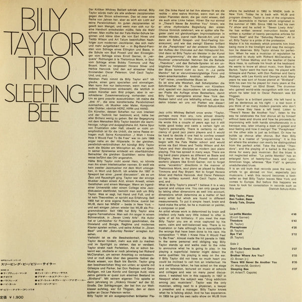 Billy Taylor Trio - Sleeping Bee (LP, Album)