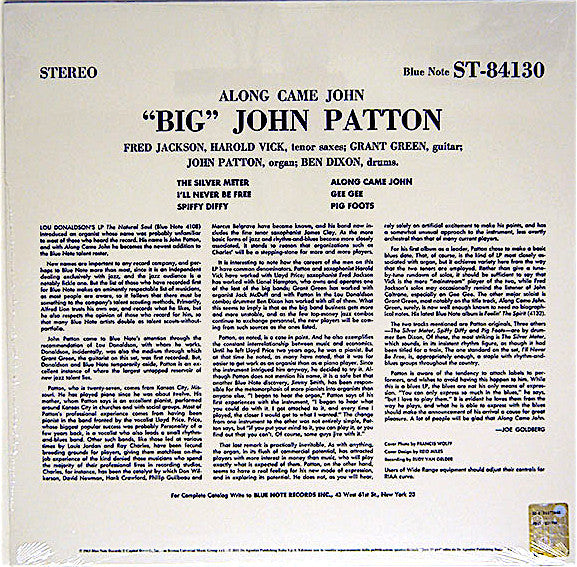 John Patton - Along Came John (LP, Album, RE)