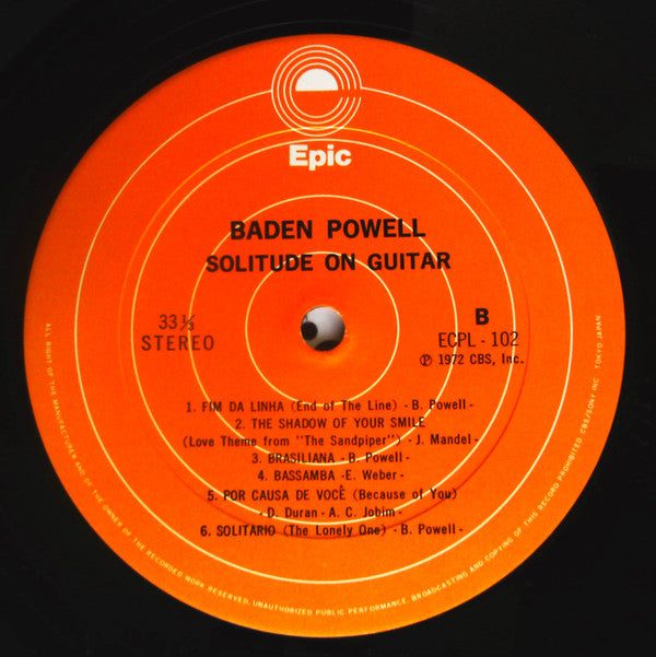 Baden Powell - Solitude On Guitar (LP, Album)