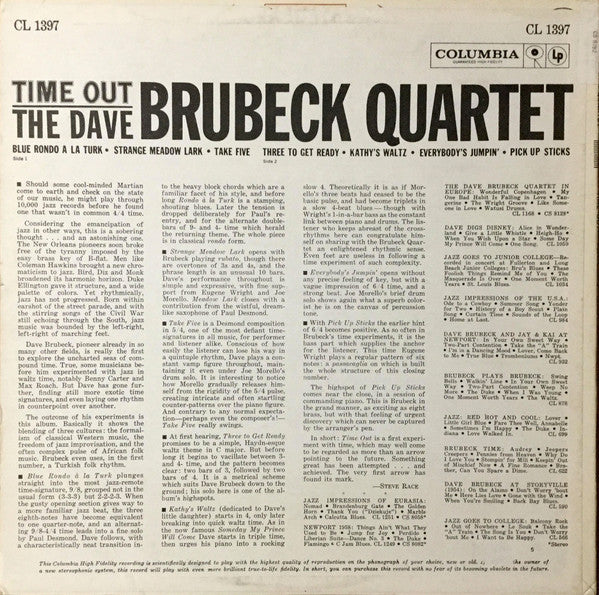 The Dave Brubeck Quartet - Time Out (LP, Album, RE, San)