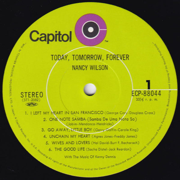 Nancy Wilson - Today, Tomorrow, Forever (LP, Album, RE)