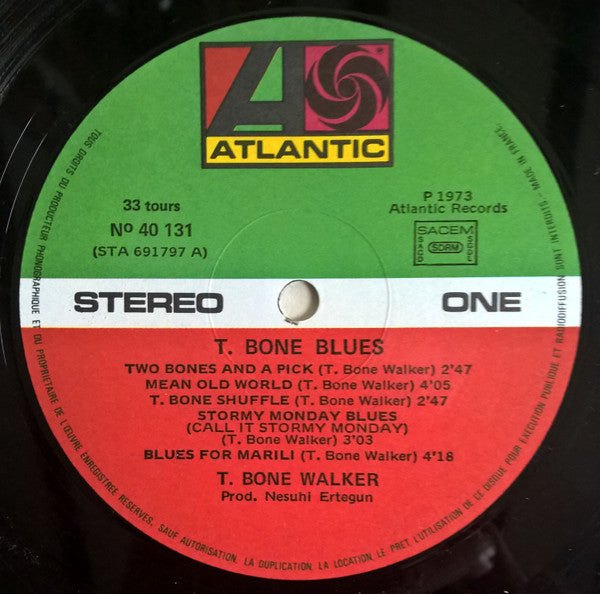 T. Bone Walker* - T. Bone Blues (LP, Album, RE)