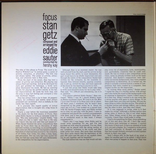 Stan Getz / Eddie Sauter - Focus (LP, Album, RE, Jas)