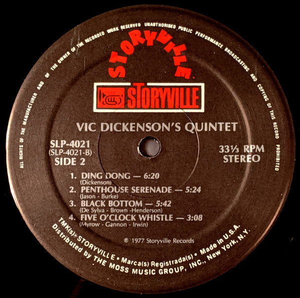 Vic Dickenson's Quintet* - Vic Dickenson's Quintet (LP, RE)