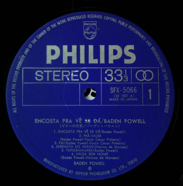 Baden Powell - Encosta Pra Vé Se Dá (LP, Album, RE)