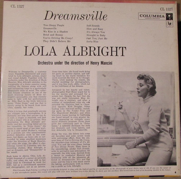 Lola Albright - Dreamsville (LP, Album)