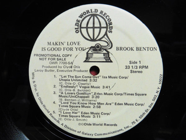 Brook Benton - Makin' Love Is Good For You (LP, Album, Promo)