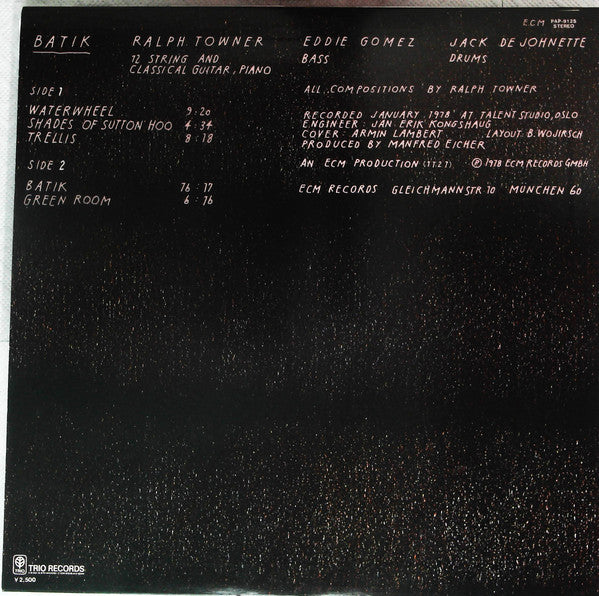 Ralph Towner, Eddie Gomez, Jack DeJohnette - Batik (LP, Album)