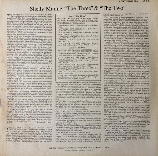 Shelly Manne - ""The Three"" & ""The Two"" (LP, Comp, Mono, RE)