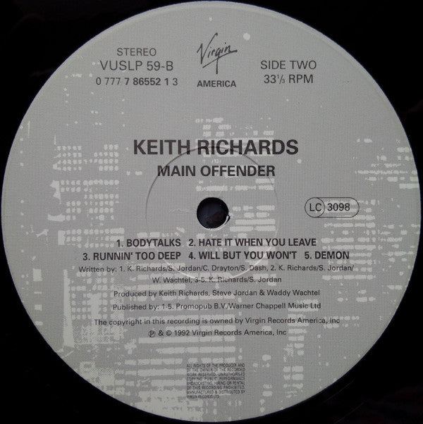 Keith Richards - Main Offender (LP, Album)