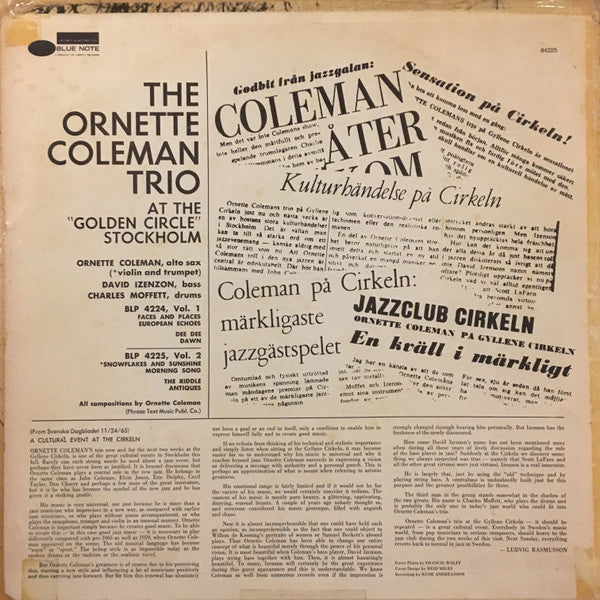 The Ornette Coleman Trio - At The ""Golden Circle"" Stockholm - Vol...
