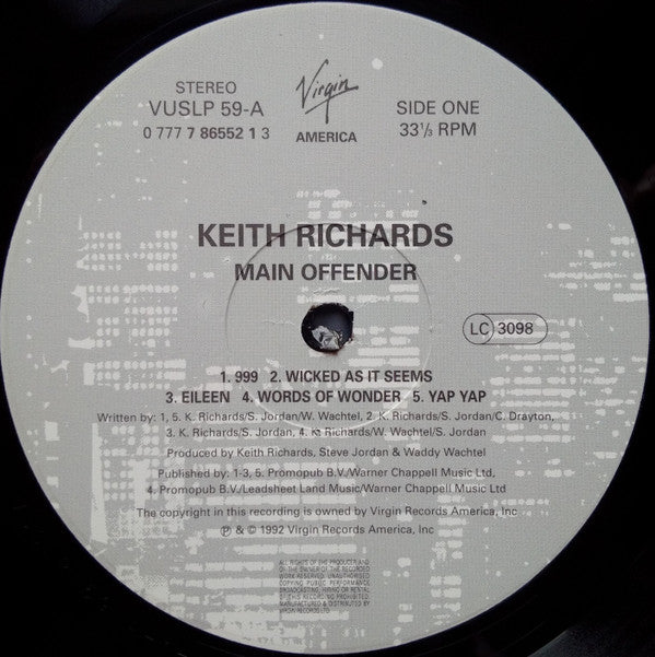 Keith Richards - Main Offender (LP, Album)