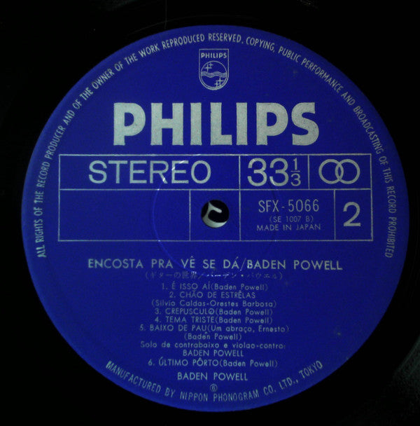 Baden Powell - Encosta Pra Vé Se Dá (LP, Album, RE)