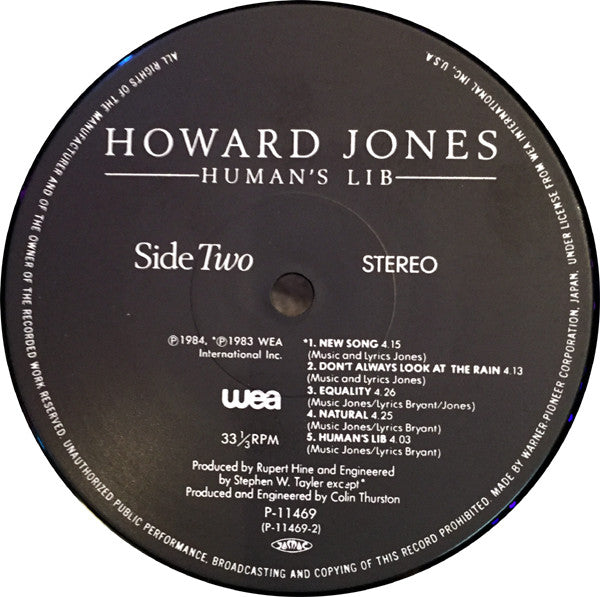 Howard Jones - Human's Lib (LP, Album)