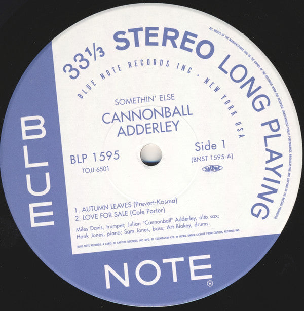 Cannonball Adderley - Somethin' Else (LP, Album, Ltd, RE, RM, 180)