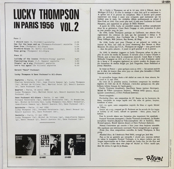 Lucky Thompson - In Paris 1956 Vol. 2 (LP, RE)