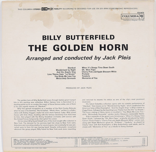 Billy Butterfield - The Golden Horn (LP, Album, RP)
