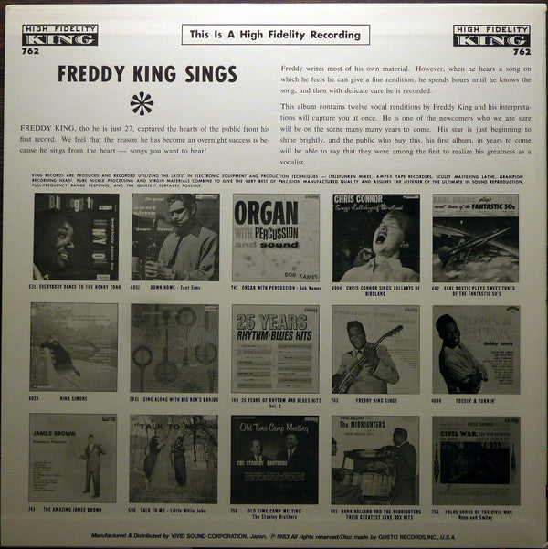 Freddy King* - Freddy King Sings (LP, RE, RP)