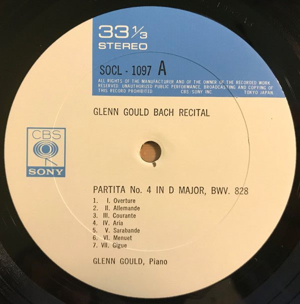 Bach*, Glenn Gould - Bach Recital (LP, Comp, RE)