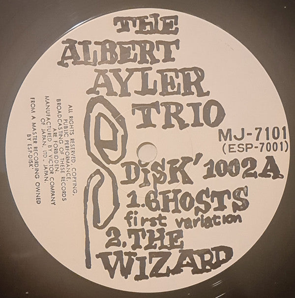 Albert Ayler Trio - Spiritual Unity (LP, Album, Mono, RE)