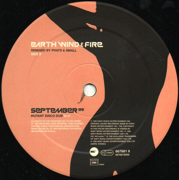 Earth Wind & Fire* - September 99 (Phats & Small Remix) (12"")
